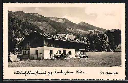 AK Unken, Gasthaus Wirtschaftshütte Heutal gegen Sonntagshorn