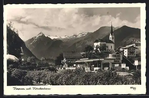 AK Kaprun, Ortsansicht mit Kitzsteinhorn, Verkehrsbüro