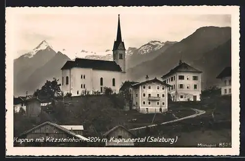 AK Kaprun, Ortsansicht mit Kitzsteinhorn