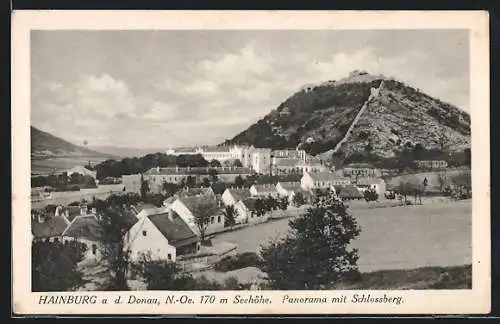 AK Hainburg a. d. Donau, Panorama mit Schlossberg