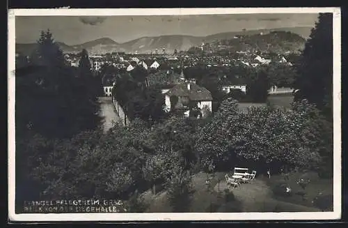 AK Graz, Evangel. Pflegeheim, Blick von der Liegehalle