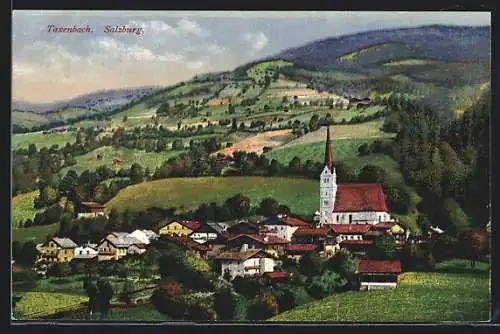 AK Taxenbach, Ortstotale, Blick zur Kirche