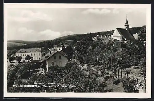 AK Mönichkirchen am Wechsel, Ortsansicht mit Kirche