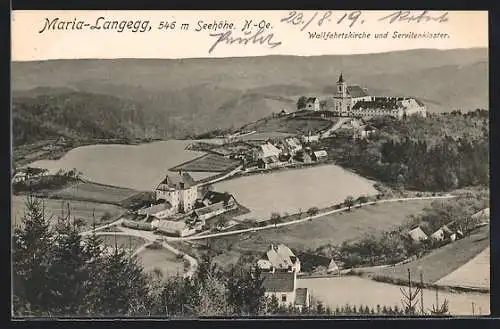 AK Maria-Langegg, Wallfahrtskirche und Servitenkloster mit Umgebung