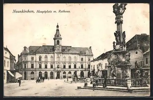 AK Neunkirchen, Hauptplatz mit Rathaus