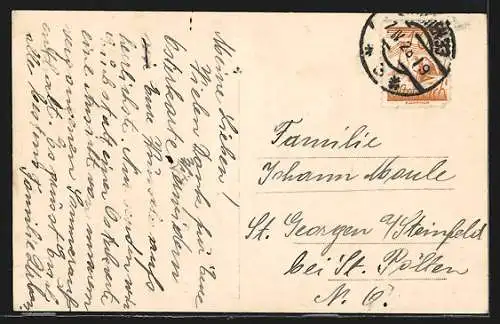 AK Weidling, Ortspanorama, Luftbild