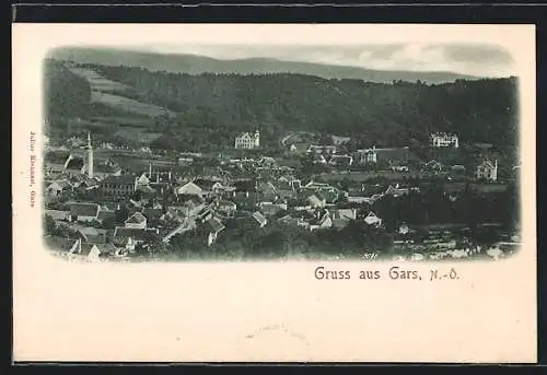 AK Gars, Ortspanorama aus der Vogelschau