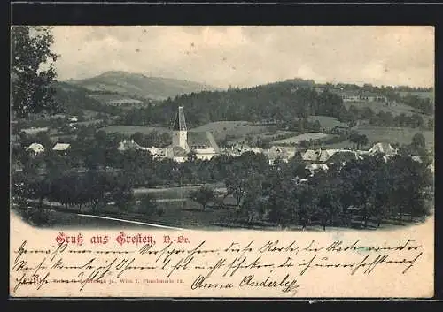 AK Gresten, Panorama mit Kirche