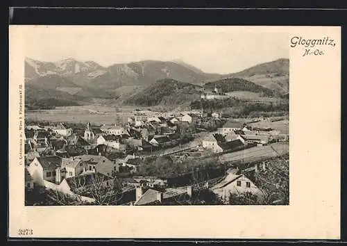 AK Gloggnitz, Panoramablick vom Berg aus