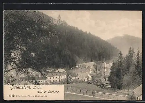 AK Gutenstein, Ortsansicht mit Kirche