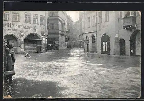 AK Nürnberg, Hochwasser 1909 in der Taucherstrasse