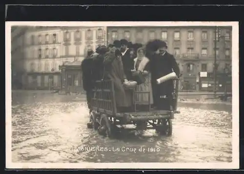 Foto-AK Asnières, la Crue de la Seine, 1910, Hochwasser