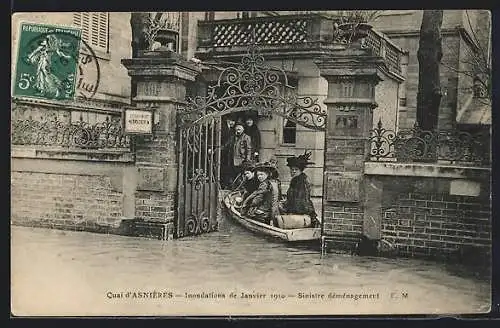 AK Asnieres, Inondations de Janvier 1910, Sinistre demenagement, Hochwasser