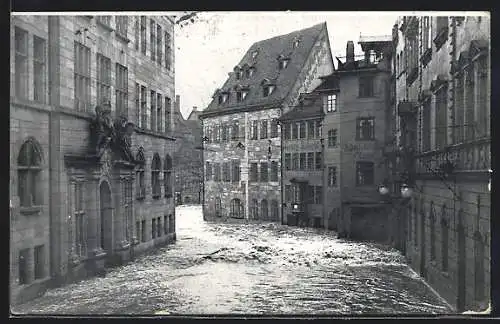 AK Nürnberg, Hochwasser-Katastrophe 5. Februar 1909, Weintraubengasse