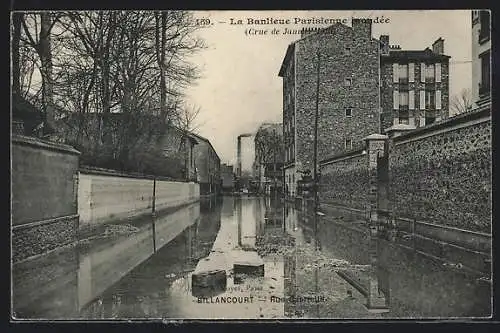 AK Billancourt, Inondée 1910, Rue Gabrielle