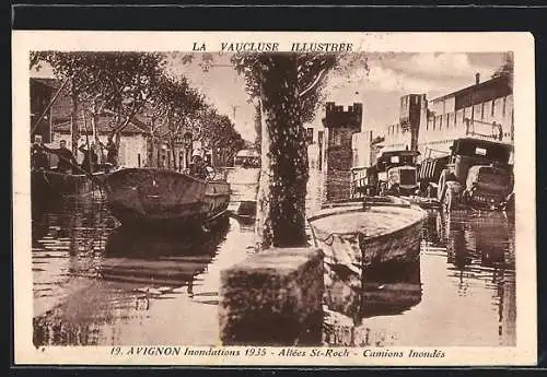 AK Avignon, Inondations 1935, Allées St-Roch