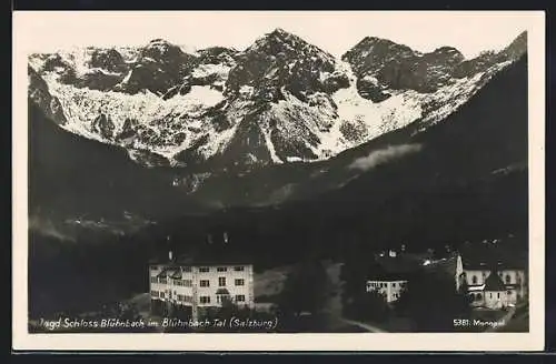 AK Blühnbach / Salzburg, Jagdschloss mit Umgebung, Blühnbach Tal