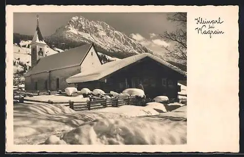 AK Kleinarl bei Wagrain, Kirche im Winter