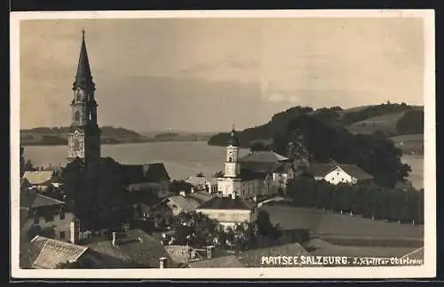 AK Mattsee, Ortspartie mit Kirchen