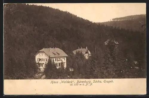 AK Bärenburg /Erzg., Haus Waldeck aus der Vogelschau