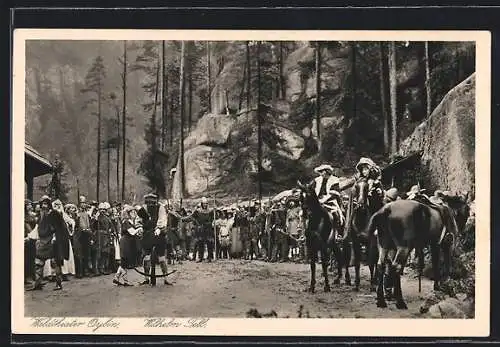 AK Oybin, Wilhelm Tell-Aufführung im Waldtheater