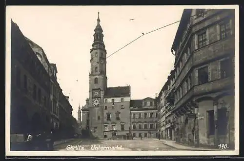 AK Görlitz, Untermarktstrasse mit 3. Polizeirevier