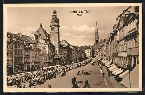 AK Altenburg /Thür., Markt, Rathaus, Kirche