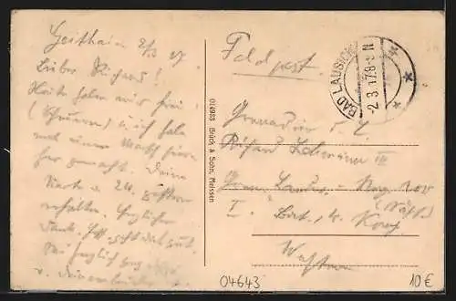 AK Geithain, Nikolaikirche und Stadtmauer