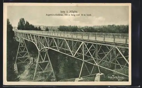 Künstler-AK Eugen Felle: Isny i. Allgäu, Argentobelbrücke
