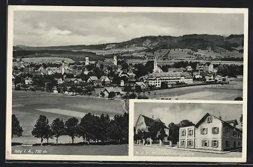 AK Isny i. A., NSV Müttererholungsheim, Gesamtansicht mit Umgebung