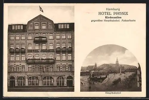 AK Hamburg-St.Georg, Hotel Phönix O. Glismann, Kirchenallee, Hauptbahnhof