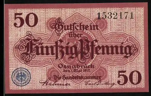 Notgeld Osnabrück 1917, 50 Pfennig