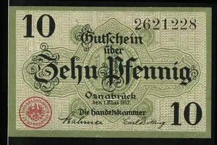 Notgeld Osnabrück 1917, 10 Pfennig