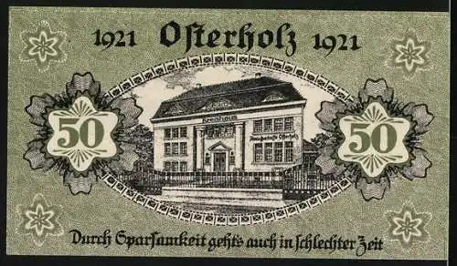 Notgeld Osterholz 1921, 50 Pfennig, Kreishaus