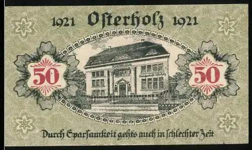 Notgeld Osterholz 1921, 50 Pfennig, Kreishaus