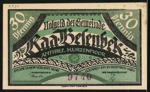 Notgeld Raa-Besenbek 1921, 30 Pfennig, Eine Kuh wird gemolken
