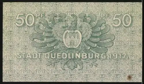 Notgeld Quedlinburg 1917, 50 Pfennig, Wappen