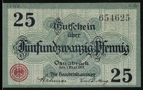 Notgeld Osnabrück 1917, 25 Pfennig