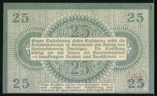 Notgeld Osnabrück 1917, 25 Pfennig