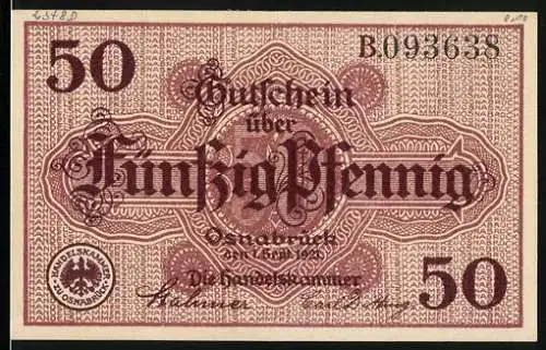 Notgeld Osnabrück 1921, 50 Pfennig