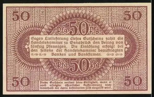 Notgeld Osnabrück 1921, 50 Pfennig