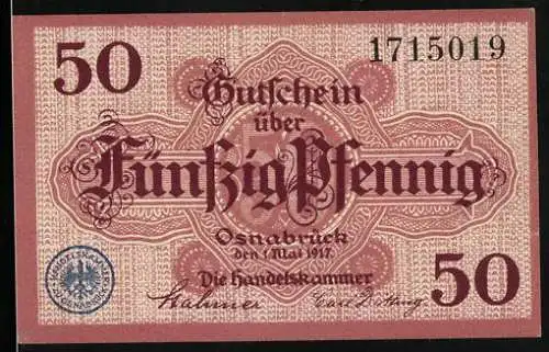 Notgeld Osnabrück 1917, 50 Pfennig