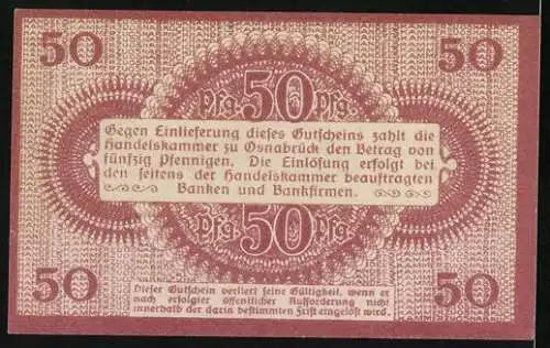 Notgeld Osnabrück 1917, 50 Pfennig