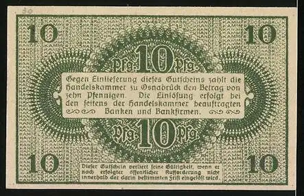 Notgeld Osnabrück 1921, 10 Pfennig