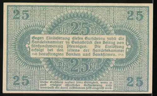 Notgeld Osnabrück 1921, 25 Pfennig
