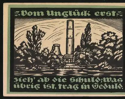 Notgeld Genthin 1921, 1 Mark, Heiligenbildnis, Fabrik