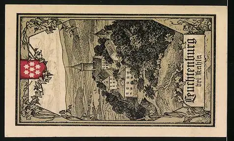 Notgeld Kahla i. Thür. 1921, 25 Pfennig, Blick zur Leuchtenburg