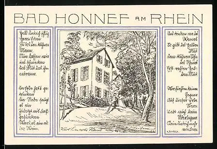 Notgeld Bad Honnef am Rhein1921, 99 Pfennig, Karl Simrorts Haus und Wappen