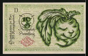 Notgeld Bielefeld 1919, 10 Pfennig, Rübenverbrauch im Winter 30000 Zentner