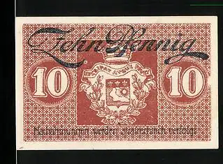 Notgeld Saarlouis 1919, 10 Pfennig, Wappen